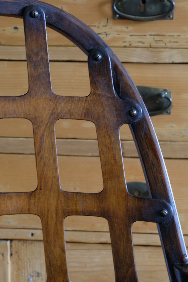 Rare Jas Shoolbred Bentwood Lattice Back Armchair, c.1900–1910