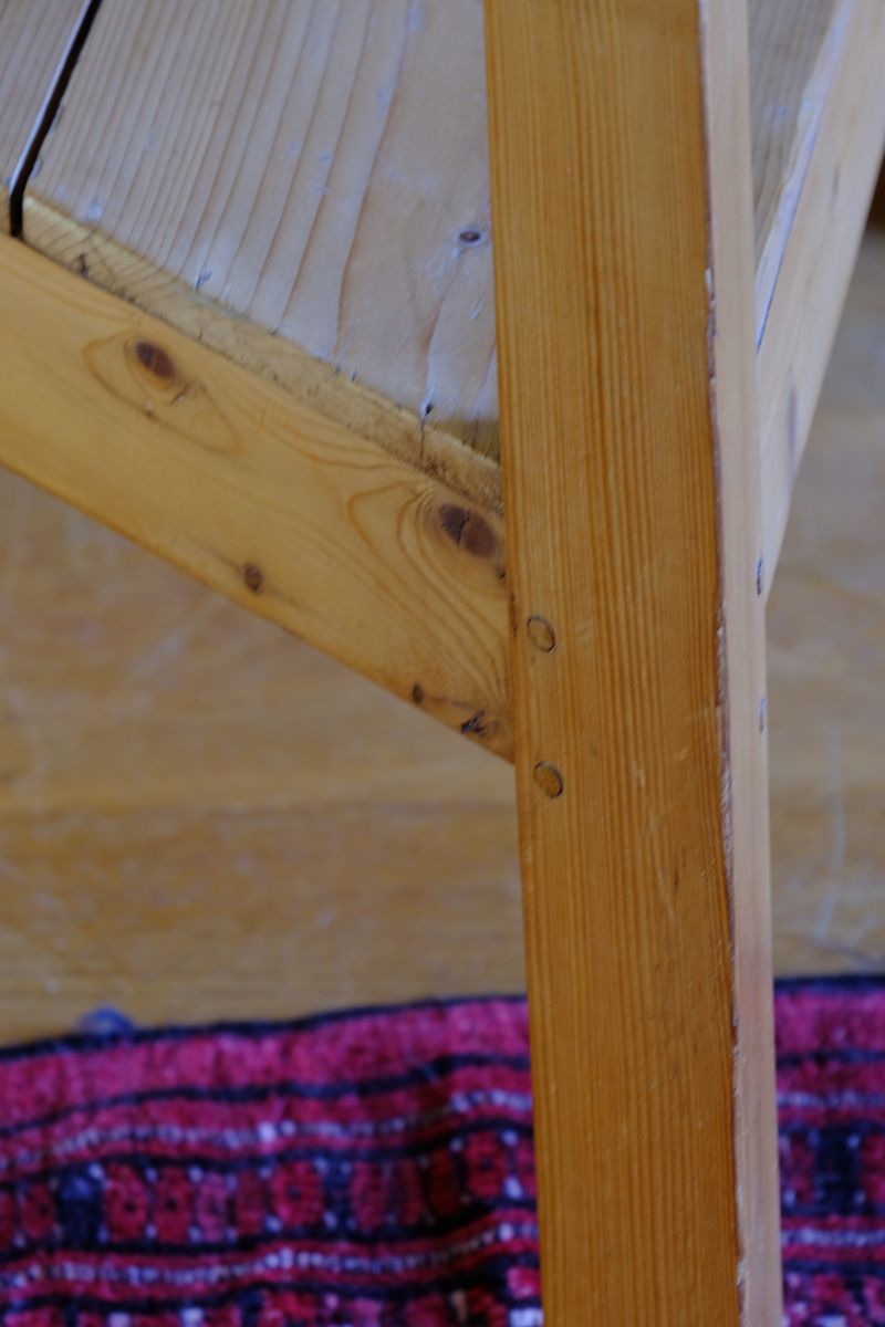 19th Century Pine Cricket Table with Triangular Under-Tier Shelf