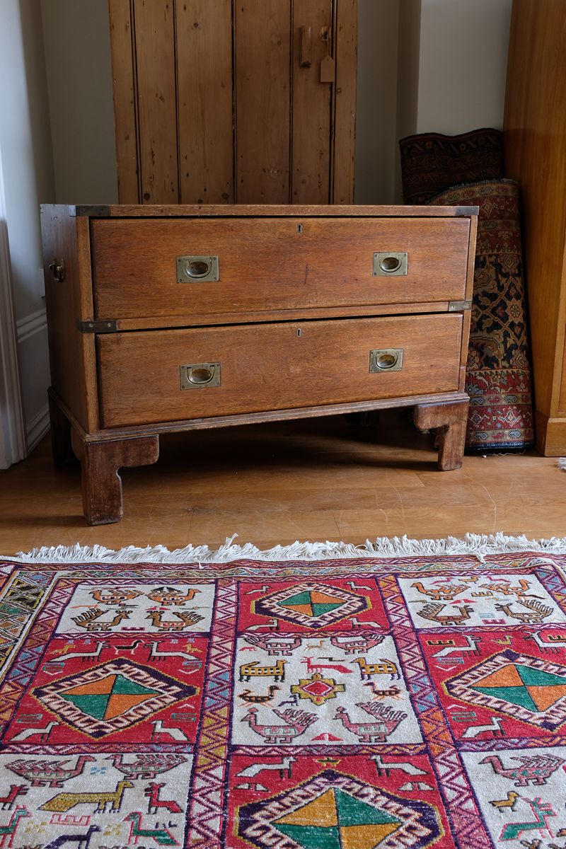 Early to Mid-19th Century Mahogany Two-Drawer Campaign Chest